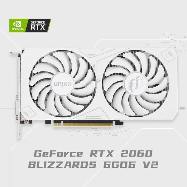  Card màn hình NVIDIA GeForce RTX 2060 Unika Blizzard | 6GB GDDR6, 1920 CUDA, 500W 