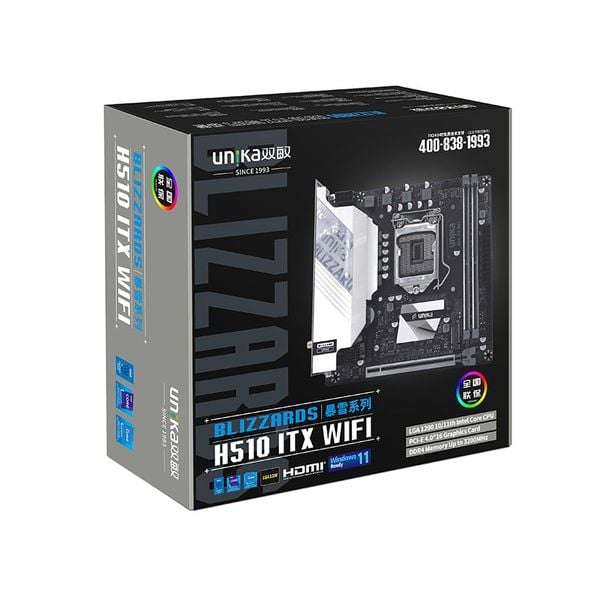  Mainboard Unika H510M.ITX DDR4 | LGA 1200, Mini-ITX, 2 khe RAM 