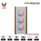  Thùng máy VSP C19 Wooden (F-Atx) (Chưa Kèm Fan) - Trắng 