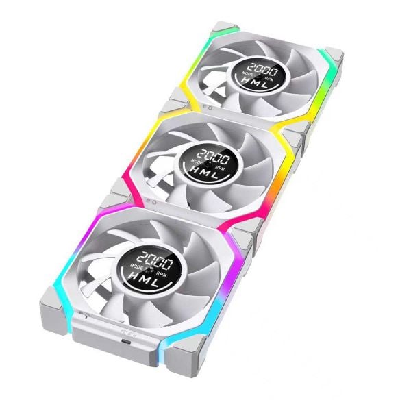  Quạt tản nhiệt PC Leopard Galaxy V2 | Kit 3 Fan 120mm, ARGB, Gió ngược, Trắng 