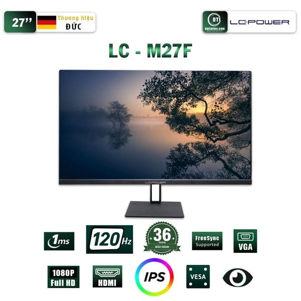  Màn hình Văn phòng LC-Power LC-M27F | 27 inch, FHD, 120Hz, IPS 