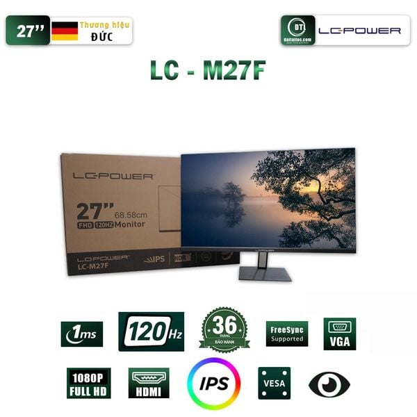  Màn hình Văn phòng LC-Power LC-M27F | 27 inch, FHD, 120Hz, IPS 
