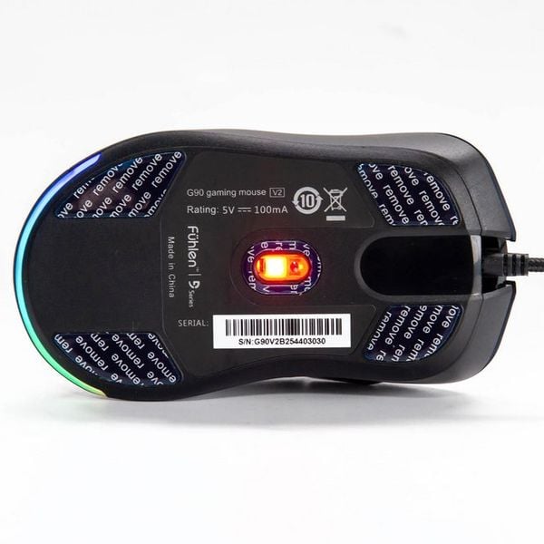  Chuột gaming Fuhlen G90 V2 | Có dây, 4000 DPI, RGB, Đen 