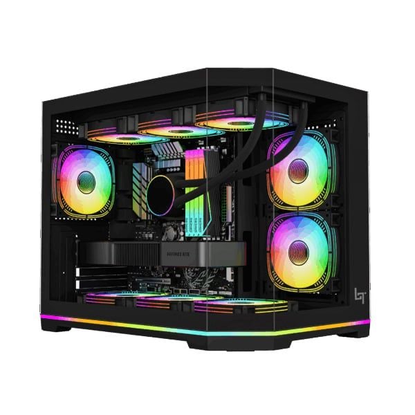 Thùng máy LinkTech Shiva ARGB Có Dải Led (Chưa Kèm FAN) - Đen