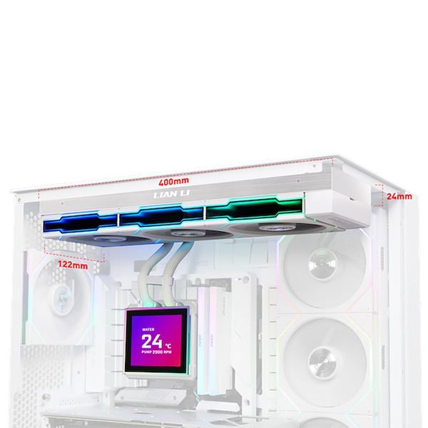  Tản Nhiệt Nước LianLi HydroShift II LCD-S 360TL Wireless Fan | Fan Viền ARGB, Trắng (UNIFANLLGHS2LCDS36TW) 