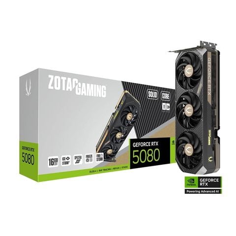 Card màn hình NVIDIA GeForce RTX 5080 Zotac SOLID CORE OC (ZT-B50800J2-10P) | 16GB GDDR7, 10752 CUDA, 850W