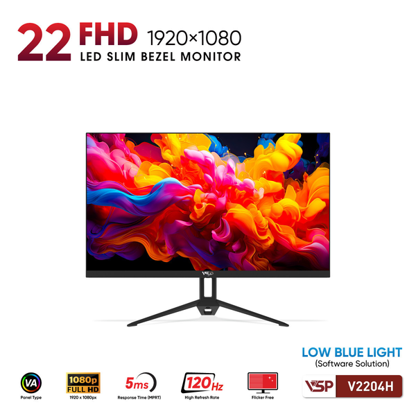  Màn hình Văn Phòng VSP V2204H | 22 inch, FHD, 120Hz, VA 