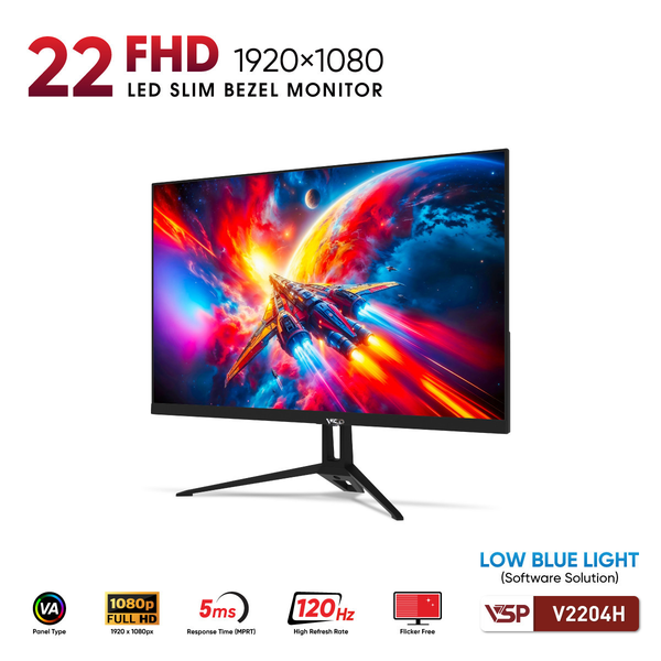  Màn hình Văn Phòng VSP V2204H | 22 inch, FHD, 120Hz, VA 