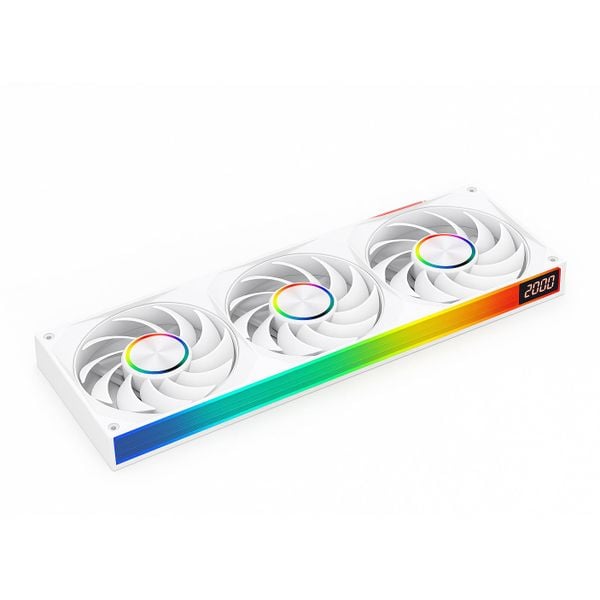 Quạt tản nhiệt PC Leopard Starlink | Kit 3 fan 360mm, ARGB, Gió thuận, Trắng 