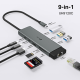  Hub USB Type-C 9 cổng (9 in 1) TP-Link (UH9120C) | 1× HDMI 4K 60Hz, 1× PD 100W, 1× RJ45 1000Mbps, 1× SD + 1× TF (104MBps), 3× USB-A 3.0, 1× USB-C 3.0 