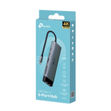  Hub USB Type-C 9 cổng (9 in 1) TP-Link (UH9120C) | 1× HDMI 4K 60Hz, 1× PD 100W, 1× RJ45 1000Mbps, 1× SD + 1× TF (104MBps), 3× USB-A 3.0, 1× USB-C 3.0 