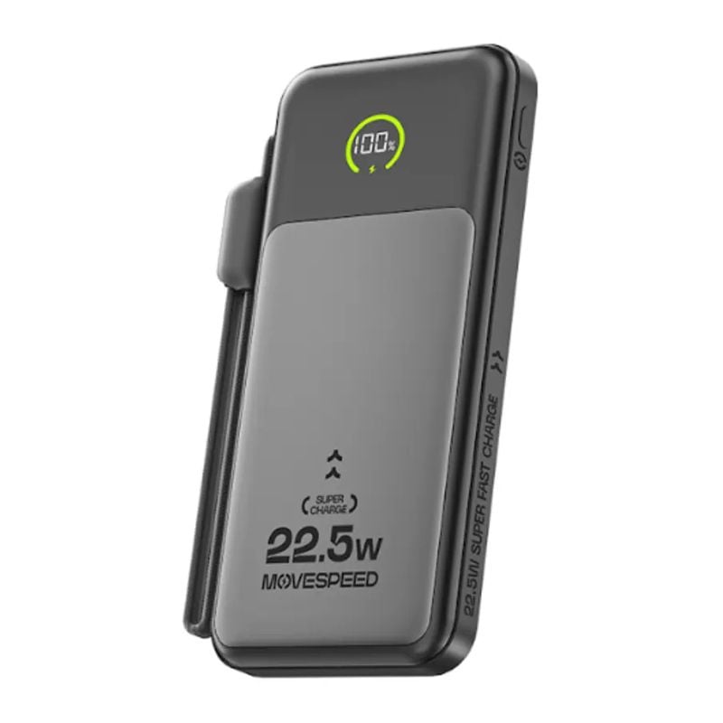  Sạc dự phòng Movespeed MSP19 22.5W | 10000mAh, Màn Led, Tích hợp Type C, Black 