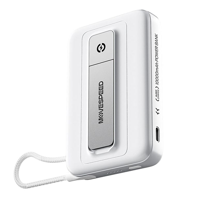  Sạc dự phòng từ tính Movespeed MSP16 22.5W | 10000mAh, Đế dựng, Tích hợp Type C, White 