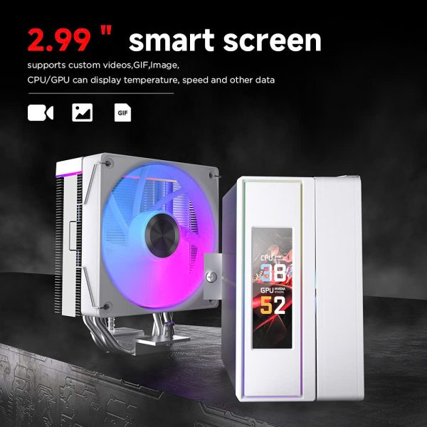  Tản nhiệt khí Leopard K400 LCD (Support 2011) | Màn hình LCD, LGA 2011/1700/1200, Trắng 