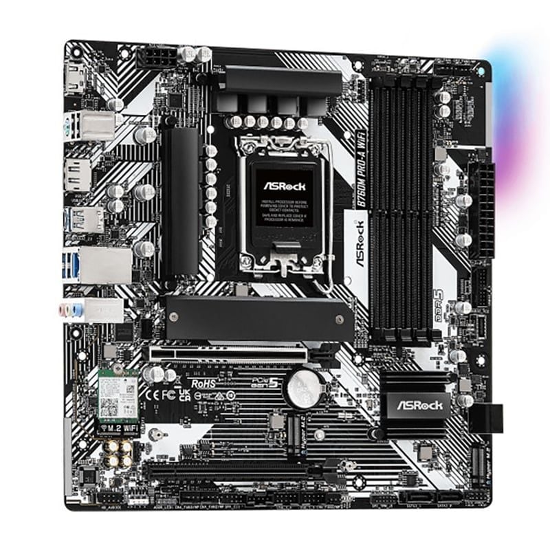  Mainboard ASRock B760M Pro-A WiFi DDR5 | LGA1700, Micro-ATX, 4 khe RAM 