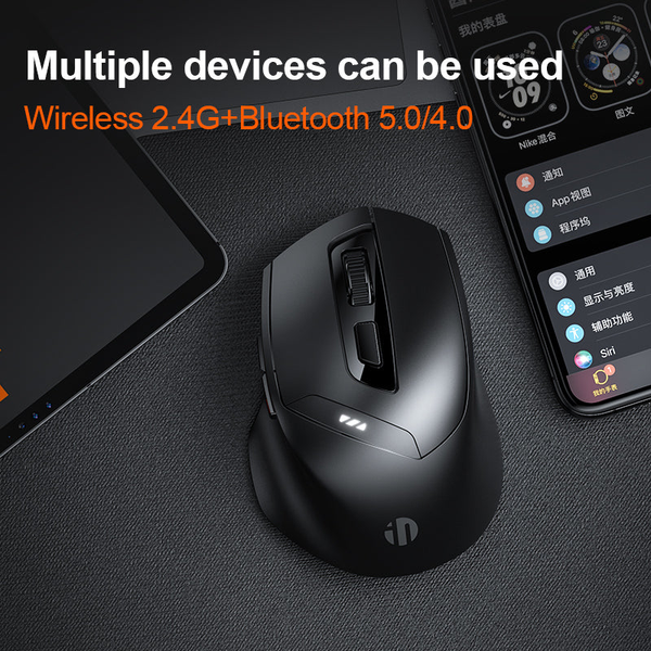  Chuột văn phòng INPHIC DR01 Chính Hãng | Wireless, Bluetooth, 1600 DPI, 83g, Đen 