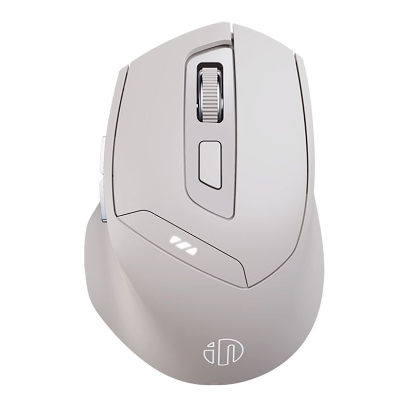 Chuột văn phòng INPHIC DR6 Chính Hãng | Wireless, Bluetooth, 2400 DPI, 84g, Trắng Xám