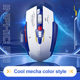  Chuột gaming INPHIC F9 Gundam | Wireless, 2400 DPI, 90g, Trắng Xanh 