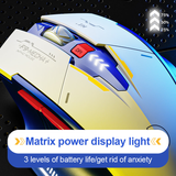  Chuột gaming INPHIC F9 Gundam | Wireless, 2400 DPI, 90g, Trắng Xanh 