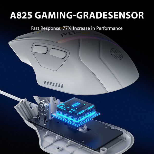  Chuột gaming INPHIC PG1 Chính Hãng | Wired, 12800 DPI, 78g, Trắng 