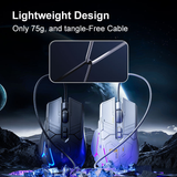  Chuột gaming INPHIC PG9 Chính Hãng | Wired, 12800 DPI, 78g, Đen 