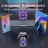 Chuột văn phòng INPHIC X2 II Chính Hãng | Wireless, Bluetooth, 2400 DPI, 100g, Bạc 