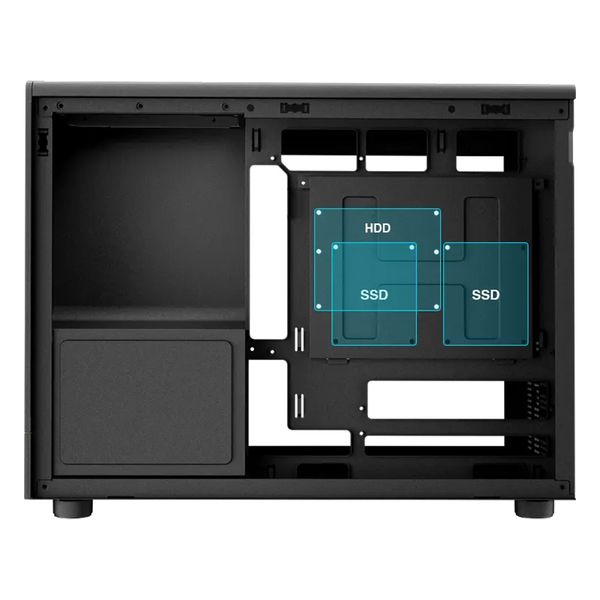  Thùng máy Case Gamdias Athena M4M | M-ATX, Mặt Gỗ 