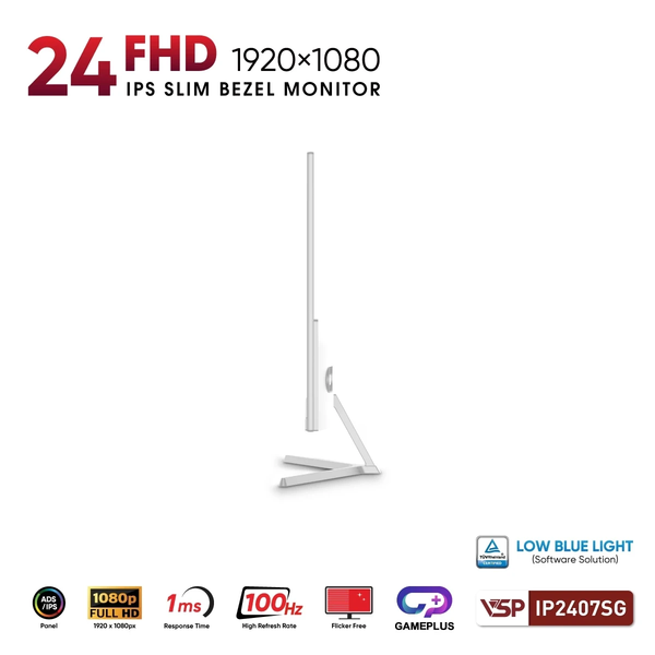  Màn hình văn phòng VSP IP2407SG Trắng | 24 inch, FHD, IPS, 100Hz 