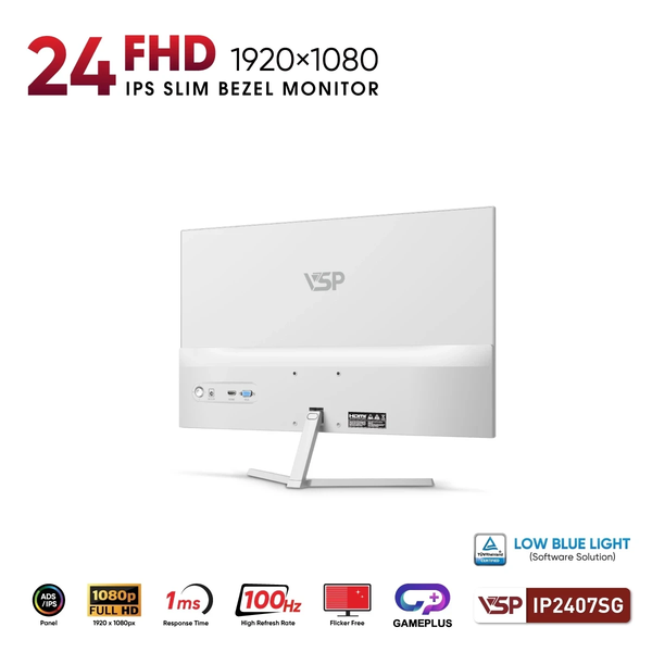  Màn hình văn phòng VSP IP2407SG Trắng | 24 inch, FHD, IPS, 100Hz 
