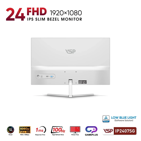  Màn hình văn phòng VSP IP2407SG Trắng | 24 inch, FHD, IPS, 100Hz 