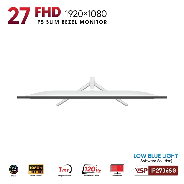  Màn hình văn phòng VSP IP2706SG | 27 inch, FHD, IPS, 120Hz, Trắng 