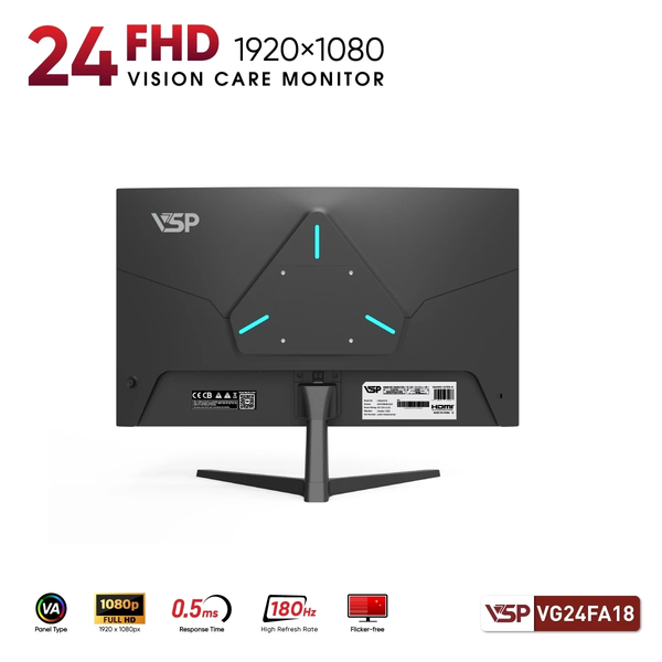  Màn hình Gaming VSP VG24FA18 | 24 inch, FHD, VA, 180Hz 