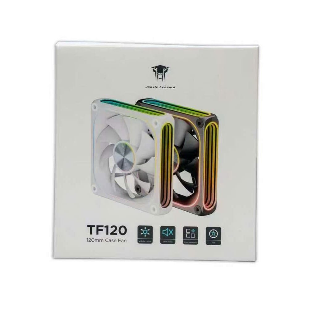 Quạt tản nhiệt PC Leopard TF120 ARGB (Sync Main) | 120mm, HDB, Gió ngược, Trắng