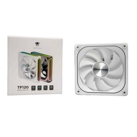 Quạt tản nhiệt PC Leopard TF120 ARGB (Sync Main) | 120mm, HDB, Gió thuận, Trắng