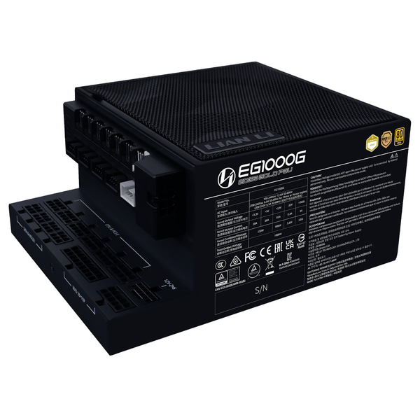  Nguồn máy tính Lian Li EDGE 1000W 80 Plus Gold (Kèm HUB) PSULLEG1000G.BH00.EU | Full Modular, ATX, Đen 