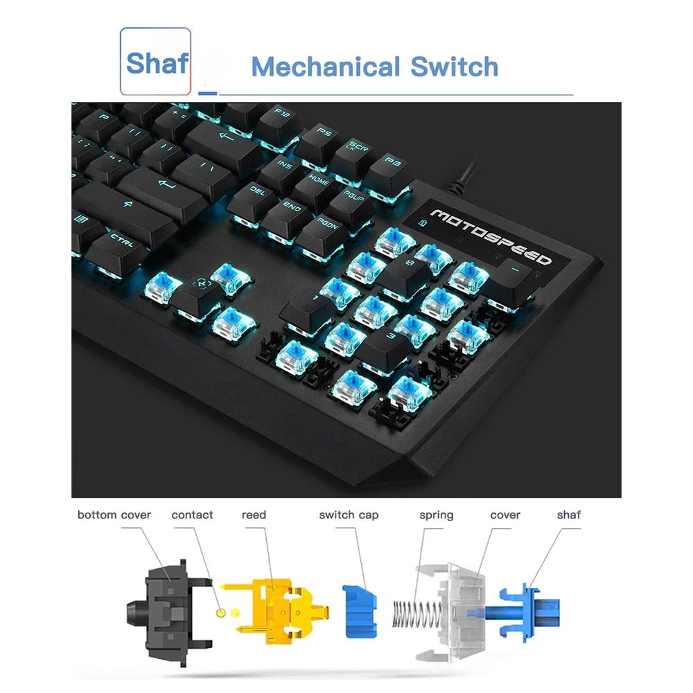 Bàn phím cơ gaming Motospeed CK95 | Có dây, 104 phím, LED, Brown Switch, Đen