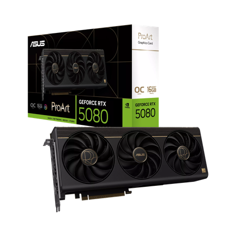 Card màn hình ASUS ProArt GeForce RTX 5080 OC 16GB GDDR7 (PROART-RTX5080-O16G) | 16GB GDDR7, OC Edition, 10752 CUDA