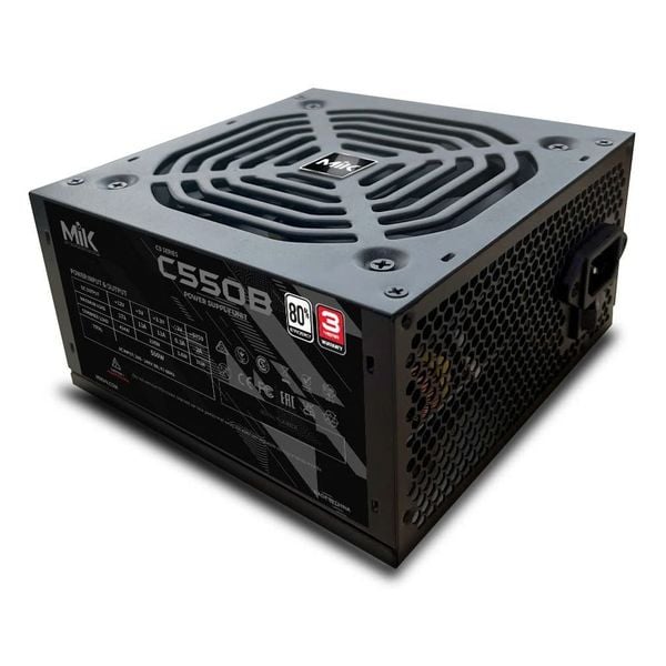  Nguồn máy tính MIK C650B | 550W, Hiệu suất 85%, DC to DC, ATX, Đen 
