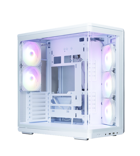  Thùng máy hồ cá Zalman P60 Kính cong Nguyên Khối (Kèm sẵn 5 Fan) | ATX, Trắng 
