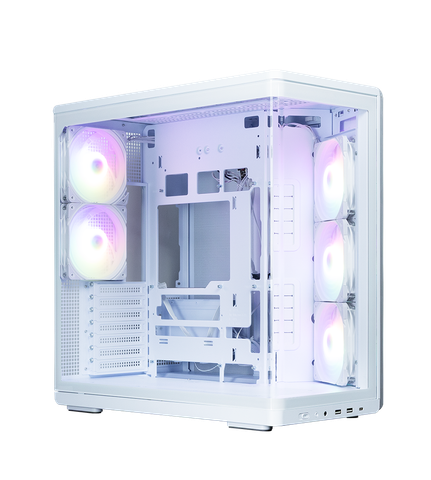 Thùng máy hồ cá Zalman P60 Kính cong Nguyên Khối (Kèm sẵn 5 Fan) | ATX, Trắng