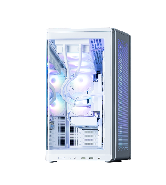  Thùng máy hồ cá Zalman P60 Kính cong Nguyên Khối (Kèm sẵn 5 Fan) | ATX, Trắng 
