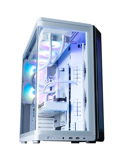  Thùng máy hồ cá Zalman P60 Kính cong Nguyên Khối (Kèm sẵn 5 Fan) | ATX, Trắng 