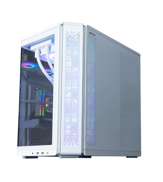  Thùng máy hồ cá Zalman P60 Kính cong Nguyên Khối (Kèm sẵn 5 Fan) | ATX, Trắng 