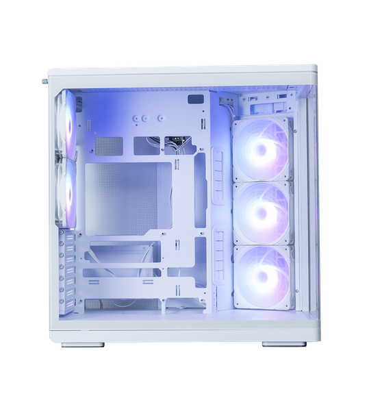  Thùng máy hồ cá Zalman P60 Kính cong Nguyên Khối (Kèm sẵn 5 Fan) | ATX, Trắng 