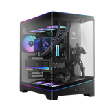  Thùng máy Gamdias Atlas P6 CG (Kèm sẵn 4 Fan ARGB) | F-ATX, Mid Tower, Kính cường lực, Đen 