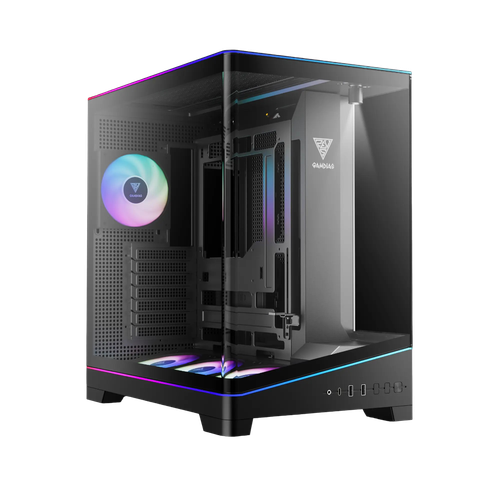 Thùng máy Gamdias Atlas P6 CG (Kèm sẵn 4 Fan ARGB) | F-ATX, Mid Tower, Kính cường lực, Đen