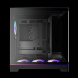  Thùng máy Gamdias Atlas P6 CG (Kèm sẵn 4 Fan ARGB) | F-ATX, Mid Tower, Kính cường lực, Đen 
