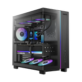  Thùng máy Gamdias Atlas M4 (Kèm sẵn 4 Fan ARGB) | F-ATX, Mid Tower, Kính cường lực, Đen 