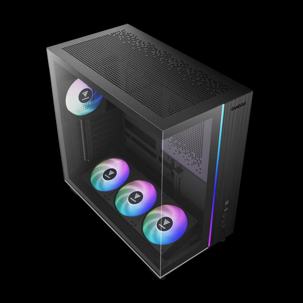  Thùng máy Gamdias Atlas M4 (Kèm sẵn 4 Fan ARGB) | F-ATX, Mid Tower, Kính cường lực, Đen 