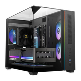  Thùng máy Gamdias Atlas M3M (Kèm sẵn 3 Fan ARGB) | M-ATX, Micro Tower, Kính cường lực, Đen 